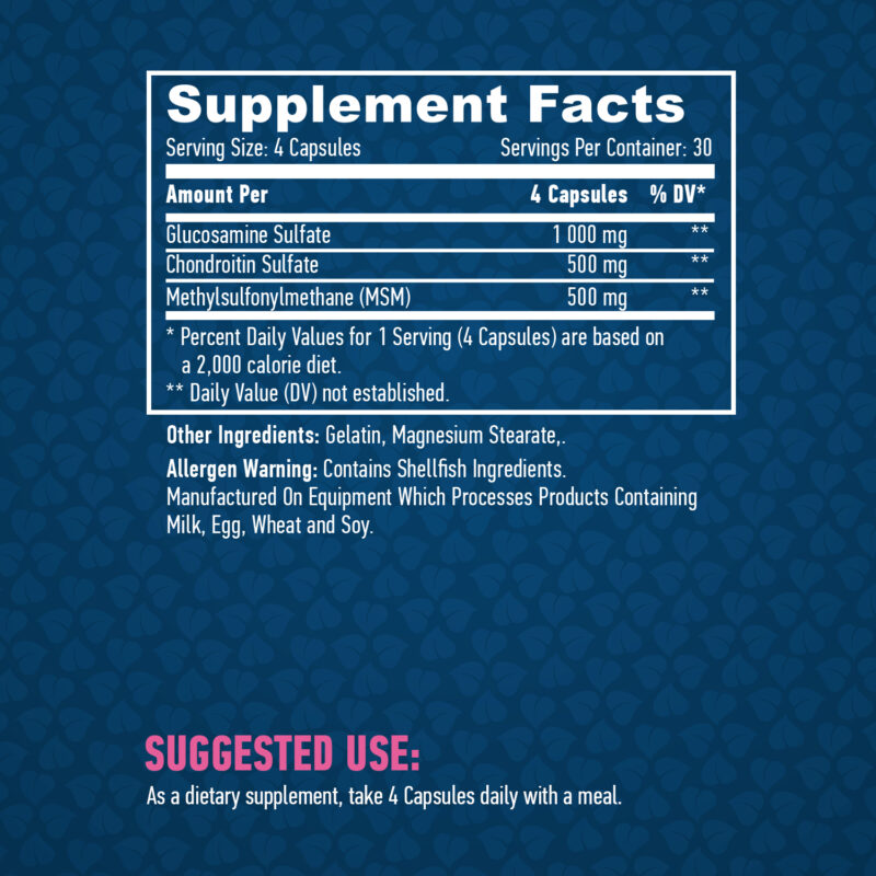 HAYA LABS Glucosamine Chondroitin MSM Complex съставки