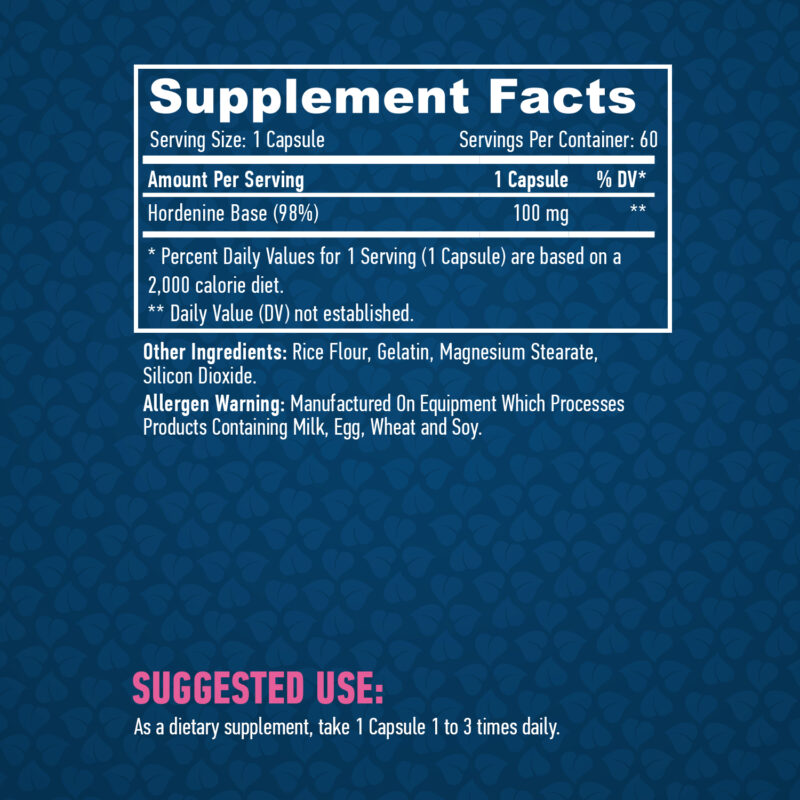 HAYA LABS Hordenine 98% съставки